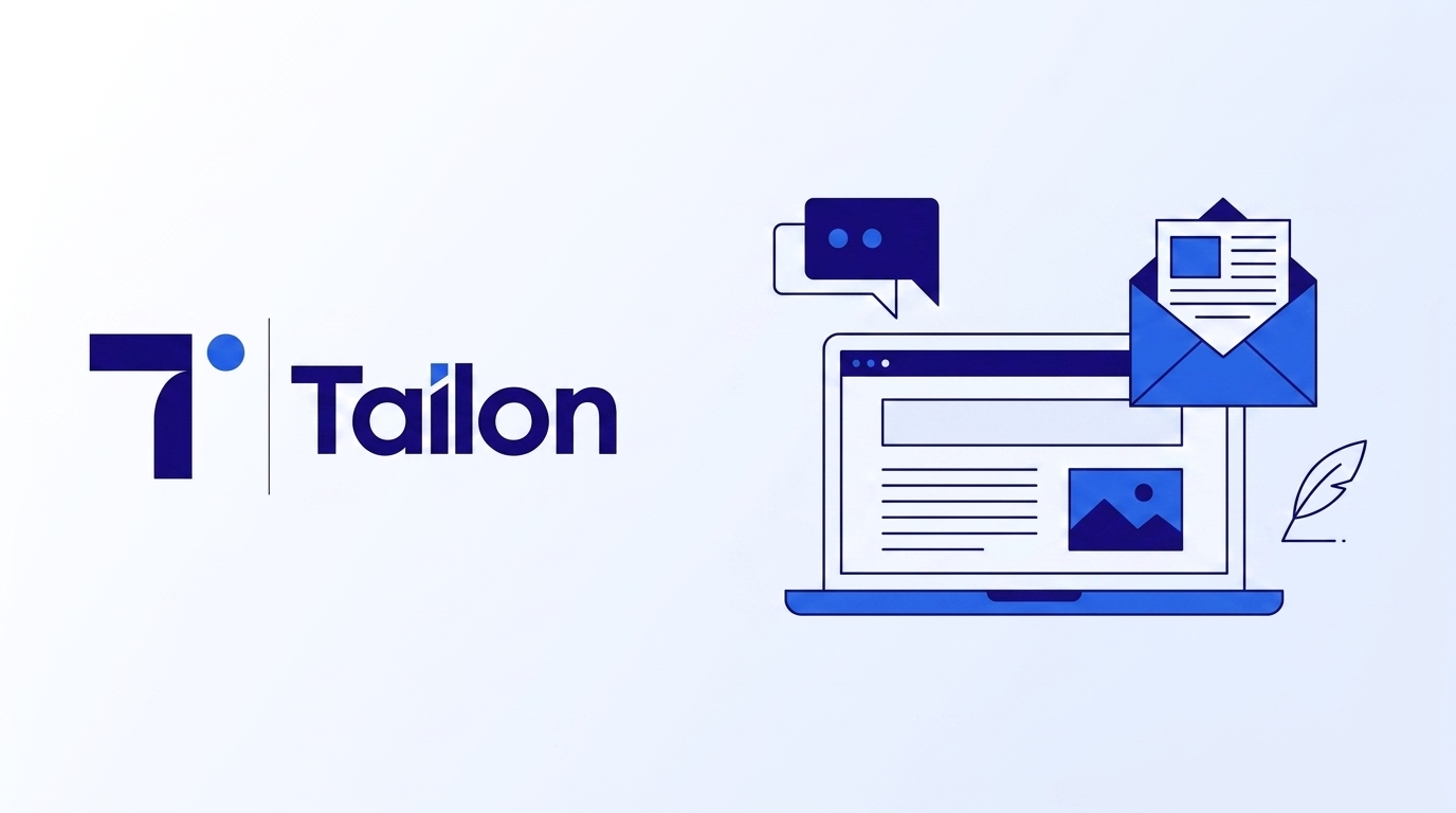 Aufgeschlagenes Notizbuch und Laptop mit Tailon-Logo, Symbol für den Start des Tailon-Blogs